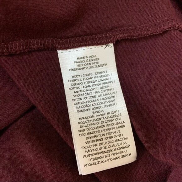 Lauren Ralph Lauren Burgundy Sleeveless Ruffle Trim Top Petite Small - Picture 6 of 7